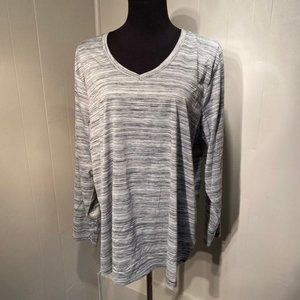 RBX Gray Black Long Sleeve Athletic Performance Shirt Women's 3X